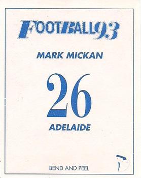 1993 Select AFL Stickers #26 Mark Mickan Back